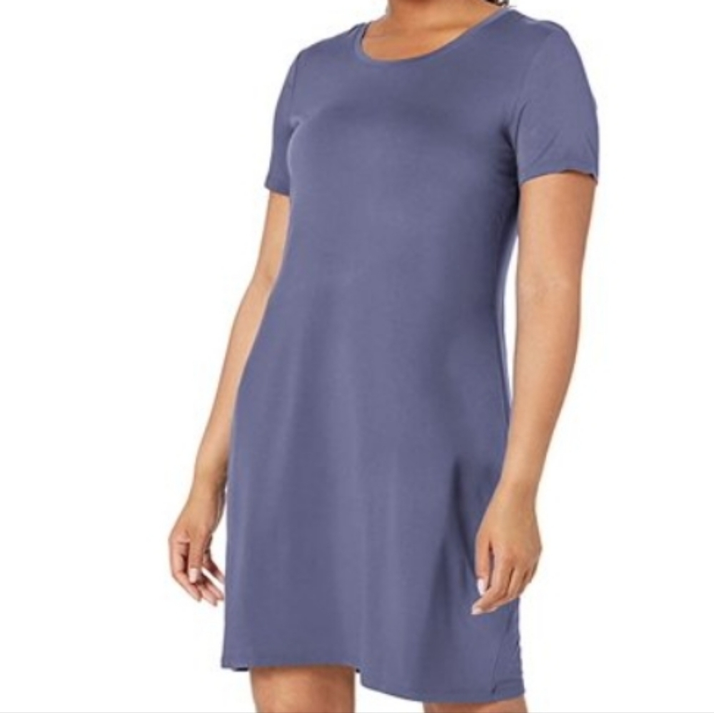 Daily Ritual Dress Medium Blue Short Sleeve Scoop Neck Size XL